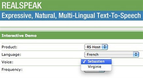 Nuance RealSpeak界面